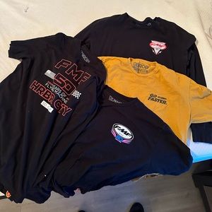 3 short 1 long sleeve XL FMF shirts